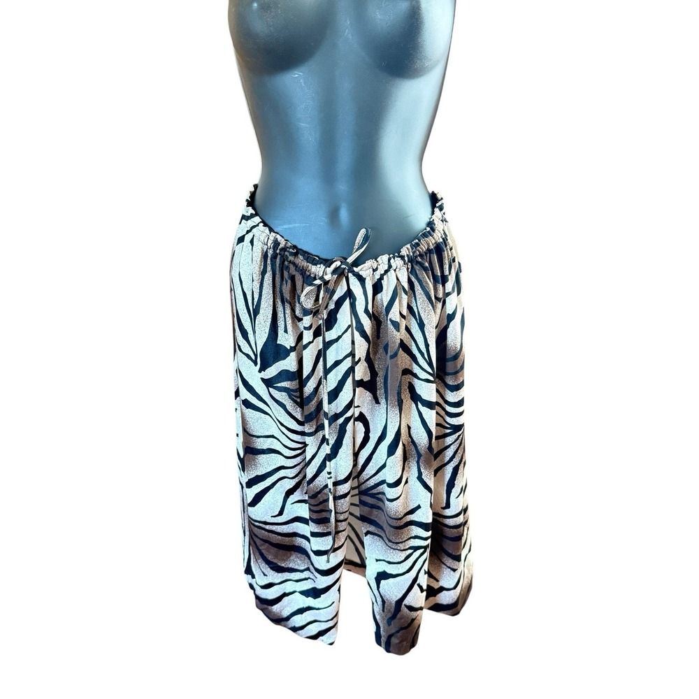 Vintage Sirena Sarong Zebra Animal‎ Print Swim Skirt Tie Cover Up Small Swimwear